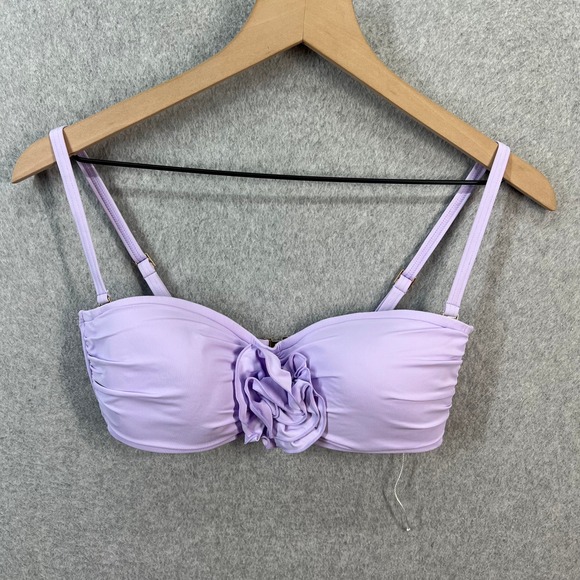 Lilly Pulitzer Other - Lilly Pulitzer Lavender Rosette Bandeau Bikini Top Purple Floral Size 6